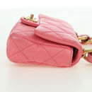 CHANEL Matelasse Chain Shoulder Bag Lamb Skin Pink Gold CC Auth 177321SAM-4