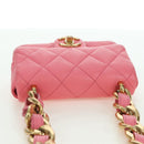CHANEL Matelasse Chain Shoulder Bag Lamb Skin Pink Gold CC Auth 177321SAM-6