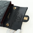 CHANEL Matelasse Chain Hand Bag Lamb Skin Black Gold CC Auth 177323SM-20