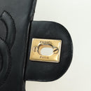CHANEL Matelasse Chain Hand Bag Lamb Skin Black Gold CC Auth 177323SM-8