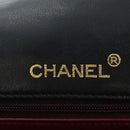 CHANEL Matelasse Chain Hand Bag Lamb Skin Black Gold CC Auth 177323SM-22