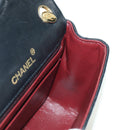 CHANEL Matelasse Chain Hand Bag Lamb Skin Black Gold CC Auth 177323SM-23