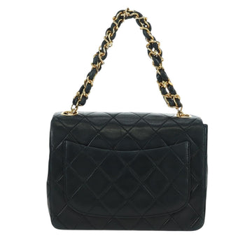 CHANEL Matelasse Chain Hand Bag Lamb Skin Black Gold CC Auth 177323SM - 0