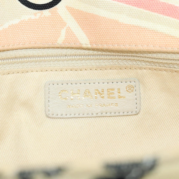 CHANEL Matelasse Chain Shoulder Bag Canvas Beige Gold CC Auth 177326SV