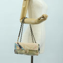 CHANEL Matelasse Chain Shoulder Bag Canvas Beige Gold CC Auth 177326SV-27