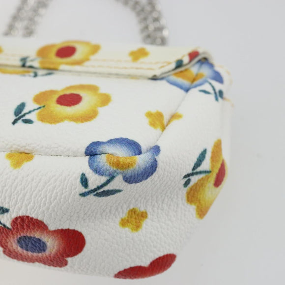 Vivienne Westwood Chain Shoulder Bag Leather White Silver Auth 177327A