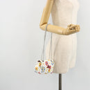 Vivienne Westwood Chain Shoulder Bag Leather White Silver Auth 177327A-21