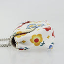 Vivienne Westwood Chain Shoulder Bag Leather White Silver Auth 177327A-5