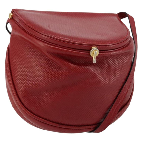 BOTTEGA VENETA Shoulder Bag Leather Red Gold Auth 177328