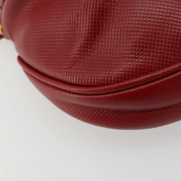 BOTTEGA VENETA Shoulder Bag Leather Red Gold Auth 177328