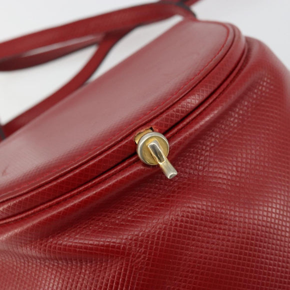 BOTTEGA VENETA Shoulder Bag Leather Red Gold Auth 177328