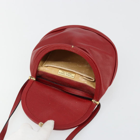 BOTTEGA VENETA Shoulder Bag Leather Red Gold Auth 177328