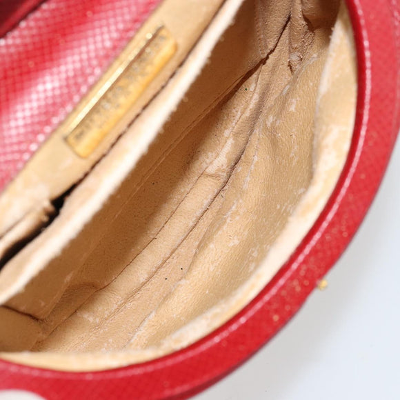 BOTTEGA VENETA Shoulder Bag Leather Red Gold Auth 177328