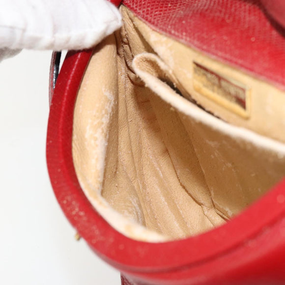 BOTTEGA VENETA Shoulder Bag Leather Red Gold Auth 177328