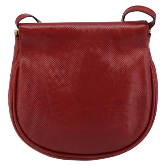 BOTTEGA VENETA Shoulder Bag Leather Red Gold Auth 177328