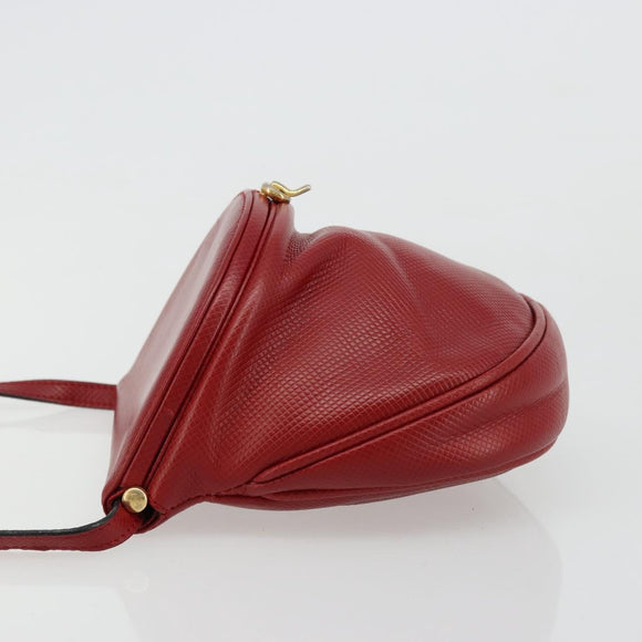BOTTEGA VENETA Shoulder Bag Leather Red Gold Auth 177328
