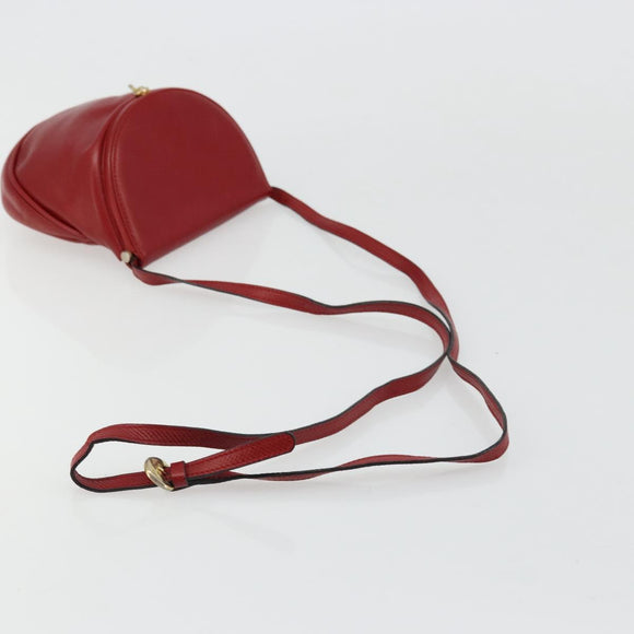 BOTTEGA VENETA Shoulder Bag Leather Red Gold Auth 177328