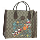 GUCCI GG Supreme Donald duck Hand Bag PVC 2way Beige Gold 648134 Auth 177329M-1