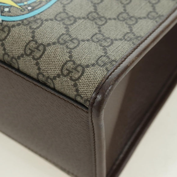 GUCCI GG Supreme Donald duck Hand Bag PVC 2way Beige Gold 648134 Auth 177329M