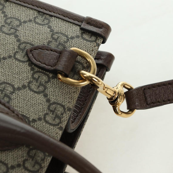 GUCCI GG Supreme Donald duck Hand Bag PVC 2way Beige Gold 648134 Auth 177329M