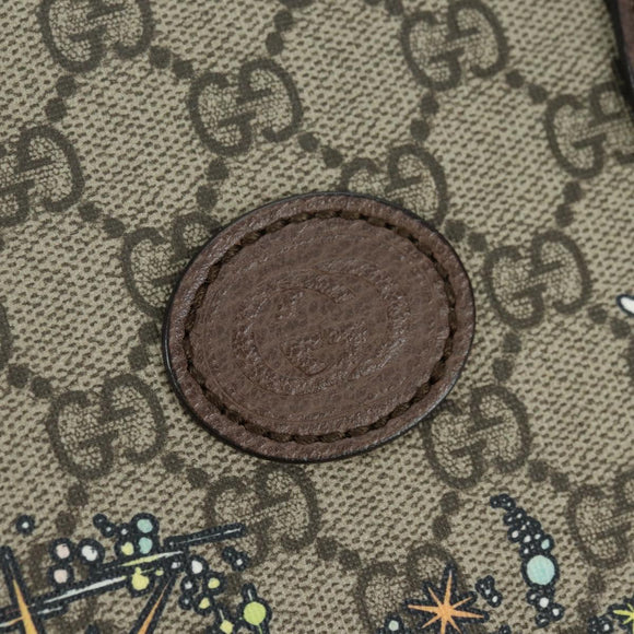 GUCCI GG Supreme Donald duck Hand Bag PVC 2way Beige Gold 648134 Auth 177329M