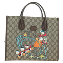 GUCCI GG Supreme Donald duck Hand Bag PVC 2way Beige Gold 648134 Auth 177329M-2