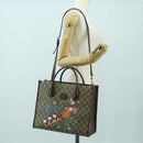 GUCCI GG Supreme Donald duck Hand Bag PVC 2way Beige Gold 648134 Auth 177329M-30
