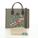 GUCCI GG Supreme Donald duck Hand Bag PVC 2way Beige Gold 648134 Auth 177329M-31