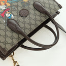 GUCCI GG Supreme Donald duck Hand Bag PVC 2way Beige Gold 648134 Auth 177329M-6
