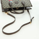 GUCCI GG Supreme Donald duck Hand Bag PVC 2way Beige Gold 648134 Auth 177329M-9