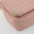 BURBERRY Chain Shoulder Bag Leather Pink Gold Auth 177331A-10