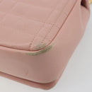 BURBERRY Chain Shoulder Bag Leather Pink Gold Auth 177331A-15