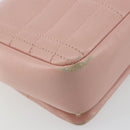 BURBERRY Chain Shoulder Bag Leather Pink Gold Auth 177331A-16