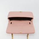 BURBERRY Chain Shoulder Bag Leather Pink Gold Auth 177331A-18