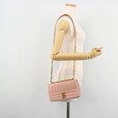 BURBERRY Chain Shoulder Bag Leather Pink Gold Auth 177331A-23