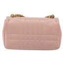 BURBERRY Chain Shoulder Bag Leather Pink Gold Auth 177331A-2