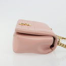 BURBERRY Chain Shoulder Bag Leather Pink Gold Auth 177331A-3