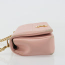 BURBERRY Chain Shoulder Bag Leather Pink Gold Auth 177331A-4