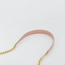 BURBERRY Chain Shoulder Bag Leather Pink Gold Auth 177331A-8