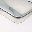PRADA Shoulder Bag Patent leather Silver Auth 177333A-11
