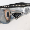 PRADA Shoulder Bag Patent leather Silver Auth 177333A-14