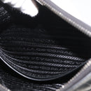 PRADA Shoulder Bag Patent leather Silver Auth 177333A-20