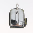 PRADA Shoulder Bag Patent leather Silver Auth 177333A-23