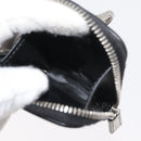 PRADA Shoulder Bag Patent leather Silver Auth 177333A-24