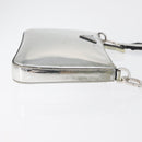 PRADA Shoulder Bag Patent leather Silver Auth 177333A-4
