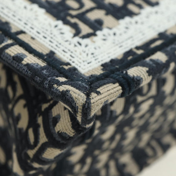 Christian Dior Trotter Canvas Oblique Book Hand Bag 2way Navy Auth 177334SAM