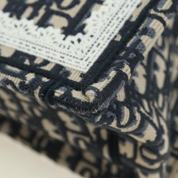 Christian Dior Trotter Canvas Oblique Book Hand Bag 2way Navy Auth 177334SAM