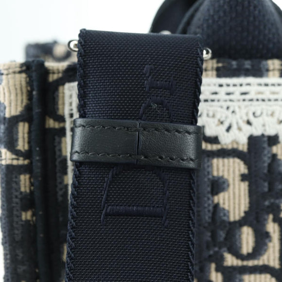 Christian Dior Trotter Canvas Oblique Book Hand Bag 2way Navy Auth 177334SAM