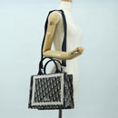 Christian Dior Trotter Canvas Oblique Book Hand Bag 2way Navy Auth 177334SAM-25