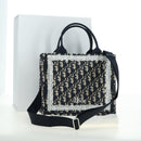 Christian Dior Trotter Canvas Oblique Book Hand Bag 2way Navy Auth 177334SAM-26